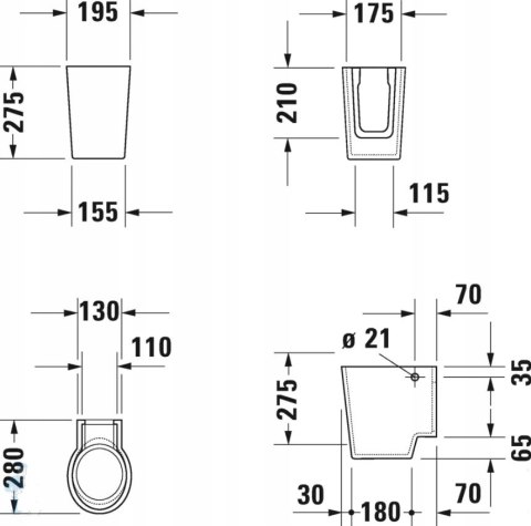 Duravit Starck 2 półpostument 085835 Duravit Starck 2 półpostument 085835
