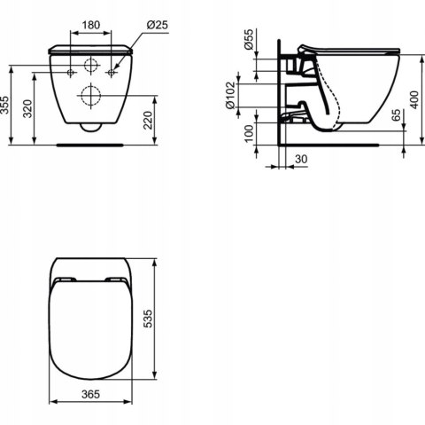 Ideal Standard TESI WC Miska podwieszana z deską T354601 Ideal Standard TESI WC Miska podwieszana z deską T354601