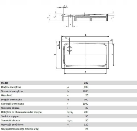 Kaldewei Superplan 389-2 Brodzik prostokątny 80x120 cm 447348043001 Kaldewei Superplan 389-2 Brodzik prostokątny 80x120 cm 447348043001