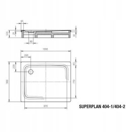 Kaldewei Superplan 404-1 Brodzik prostokątny 90x100 cm 430400013001
