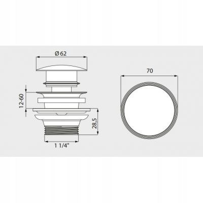 Kaldewei korek push to open model 3907 chrom 905100000999 Kaldewei korek push to open model 3907 chrom 905100000999