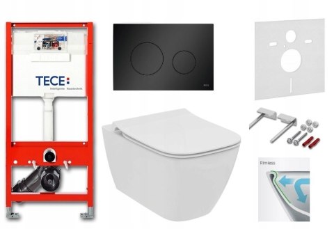 Zestaw Podtynkowy WC TECE Czarny IDEAL STANDARD WC 48 CM kompletny 6w1 Zestaw Podtynkowy WC TECE Czarny IDEAL STANDARD WC 48 CM kompletny 6w1