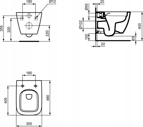 Zestaw Podtynkowy WC TECE IDEAL STANDARD WC 48 CM kompletny 6w1 Zestaw Podtynkowy WC TECE IDEAL STANDARD WC 48 CM kompletny 6w1
