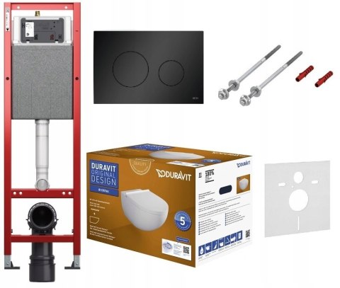 Zestaw podtynkowy wąski 32 cm WC TECE Duravit Miska Stelaż 6w1 czarny Zestaw podtynkowy wąski 32 cm WC TECE Duravit Miska Stelaż 6w1 czarny