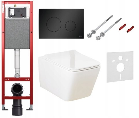 Zestaw podtynkowy wąski 32 cm WC TECE Loop Miska Stelaż 6w1 czarny