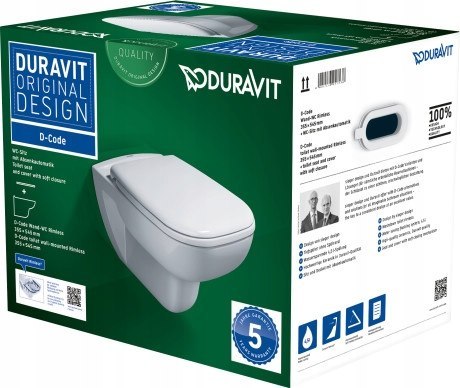 Duravit Rimless D-Code Zestaw WC 45700900A1 Duravit Rimless D-Code Zestaw WC 45700900A1