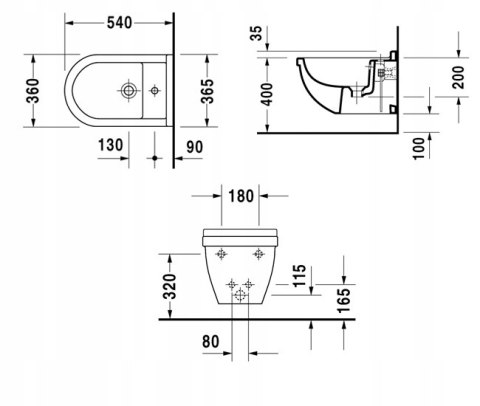 Duravit Starck 3 Bidet podwieszany 228015000 Duravit Starck 3 Bidet podwieszany 228015000