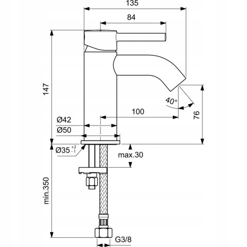 IDEAL STANDARD Bateria umywalkowa BC268XG CZARNA IDEAL STANDARD Bateria umywalkowa BC268XG CZARNA