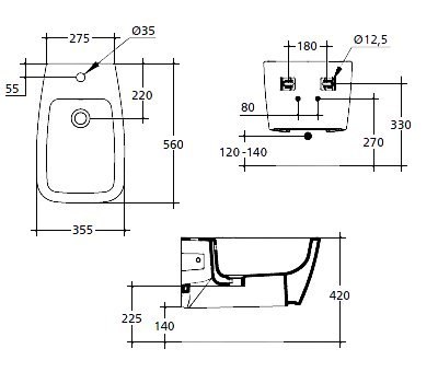 IDEAL STANDARD Bidet wiszący Ventuno T515101 IDEAL STANDARD Bidet wiszący Ventuno T515101