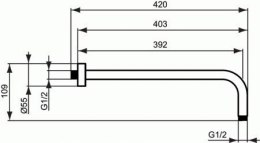 Ideal Standard Ramię deszczownicy 400mm B9445AA