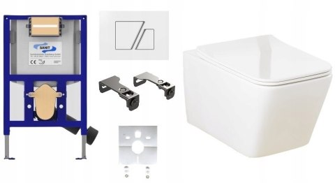 Zestaw podtynkowy WC SANIT Stelaż Niski 82cm 6w1 biały Zestaw podtynkowy WC SANIT Stelaż Niski 82cm 6w1 biały