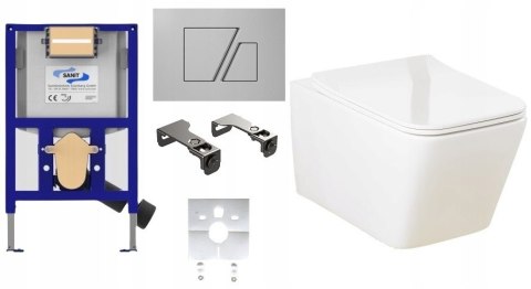 Zestaw podtynkowy WC SANIT Stelaż Niski 82cm 6w1 chrom Zestaw podtynkowy WC SANIT Stelaż Niski 82cm 6w1 chrom