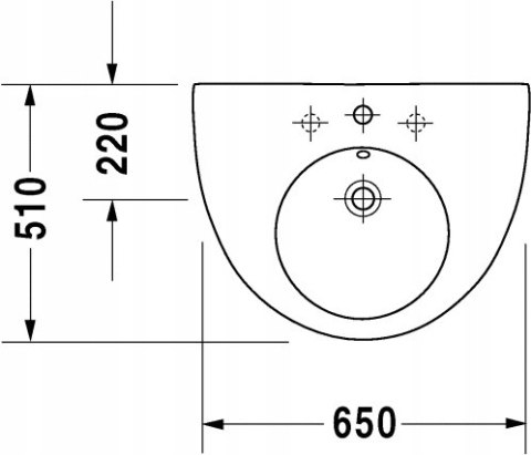 DURAVIT Starck 2 Umywalka 65x51 cm 04116500001 DURAVIT Starck 2 Umywalka 65x51 cm 04116500001