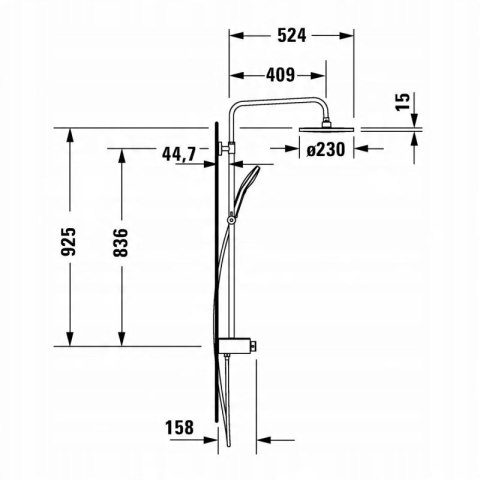 Duravit Shower Systems zestaw prysznicowy termostatyczny TH4380008005 Duravit Shower Systems zestaw prysznicowy termostatyczny TH4380008005