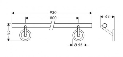 HANSGROHE AXOR STARCK Wieszak na ręcznik 93 cm HANSGROHE AXOR STARCK Wieszak na ręcznik 93 cm