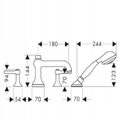 HANSGROHE AXOR TERRANO bateria wannowa 4-otworowa HANSGROHE AXOR TERRANO bateria wannowa 4-otworowa