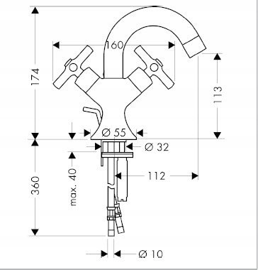HANSGROHE AXOR Terrano bateria umywalkowa HANSGROHE AXOR Terrano bateria umywalkowa