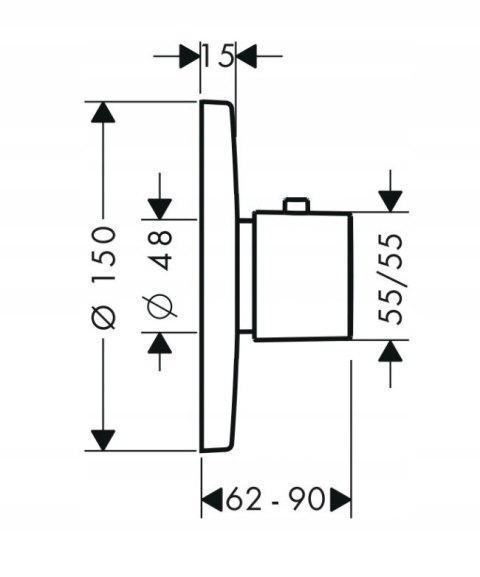 HANSGROHE ECOSTAT Bateria termostatyczna 31571000 HANSGROHE ECOSTAT Bateria termostatyczna 31571000
