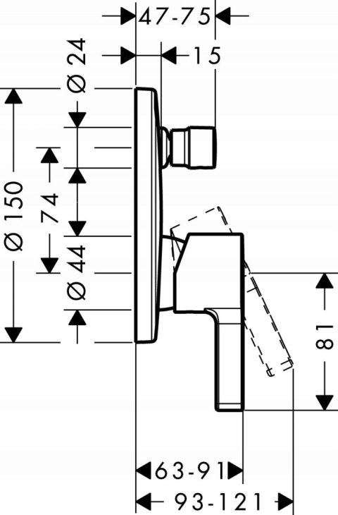 HANSGROHE METRIS Bateria wannowa podtynk. 31466000 HANSGROHE METRIS Bateria wannowa podtynk. 31466000