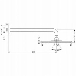 Hansgrohe Raindance Air deszczownica 24 cm z ramieniem 2747000