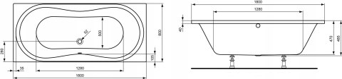 IDEAL STANDARD AQUA DUO wanna K621401 180x80cm IDEAL STANDARD AQUA DUO wanna K621401 180x80cm