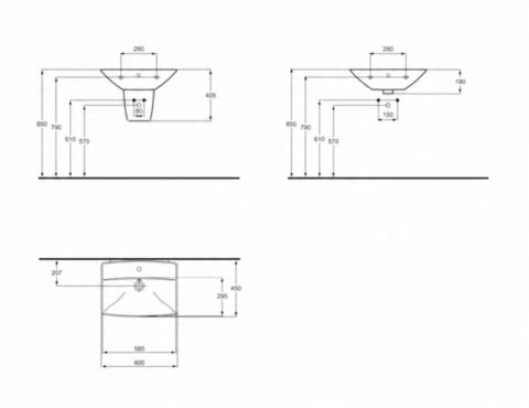 IDEAL STANDARD Cantica UMYWALKA 60X45 T095661 IDEAL STANDARD Cantica UMYWALKA 60X45 T095661