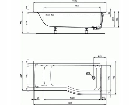 IDEAL STANDARD Connect Air wanna E113501 170x70 IDEAL STANDARD Connect Air wanna E113501 170x70