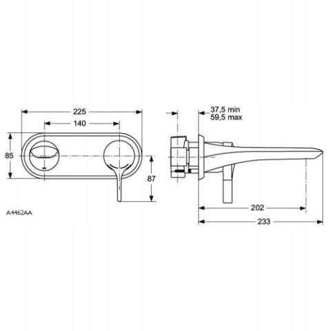 IDEAL STANDARD Melange bateria umywalkowa ścienna IDEAL STANDARD Melange bateria umywalkowa ścienna