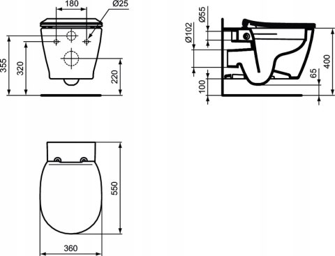 Ideal Standard Connect RIMLESS z deską E803501 Ideal Standard Connect RIMLESS z deską E803501