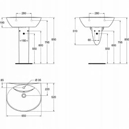 Ideal Standard Oceane 65 - W306001 52cm x 62cm biała
