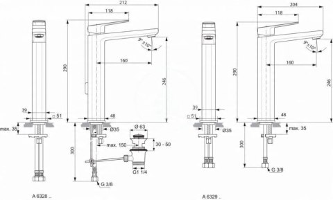Bateria umywalkowa Ideal Standard Tonic II wysoka A6329AA Bateria umywalkowa Ideal Standard Tonic II wysoka A6329AA