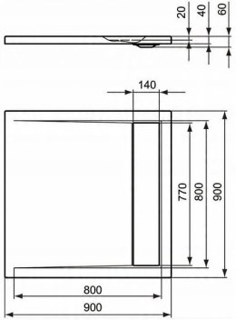 Brodzik Ideal Standard Strada 90x90 kwadratowy K262201
