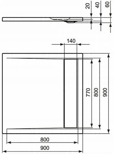 Brodzik Ideal Standard Strada 90x90 kwadratowy K262201 Brodzik Ideal Standard Strada 90x90 kwadratowy K262201