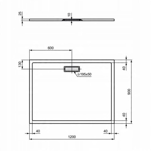 Brodzik Ideal Standard prostokątny 120 x 90 cm T448301 Brodzik Ideal Standard prostokątny 120 x 90 cm T448301