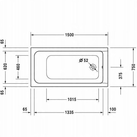 DURAVIT D-Code Wanna prostokątna 150x75 cm 700095000000000 DURAVIT D-Code Wanna prostokątna 150x75 cm 700095000000000