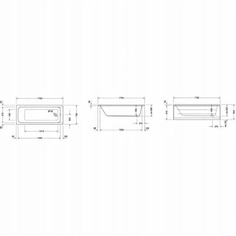 DURAVIT Wanna prostokątna D-Code 170x70 cm 700098000000000 DURAVIT Wanna prostokątna D-Code 170x70 cm 700098000000000