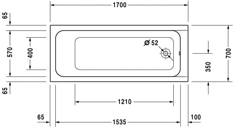 DURAVIT Wanna prostokątna D-Code 170x70 cm 700098000000000 DURAVIT Wanna prostokątna D-Code 170x70 cm 700098000000000