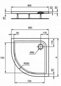 Ideal Standard brodzik półokrągły akrylowy 100x100 x4 cm niski SLIM