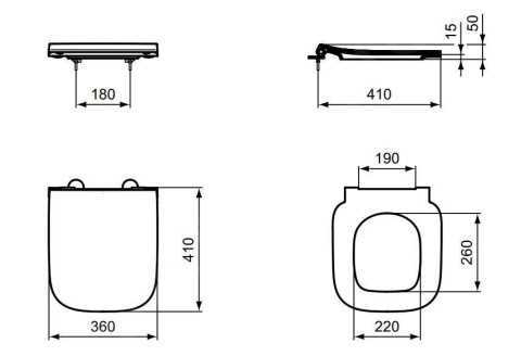 Miska podwieszana WC Rimless Ideal Standard I.Life S z deską Miska podwieszana WC Rimless Ideal Standard I.Life S z deską