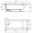 Wanna Ideal Standard Connect Air odpływ z boku 170 x 75 cm E106401