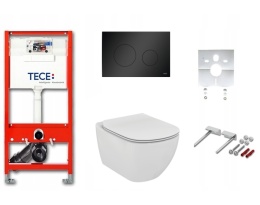 ZESTAW WC STELAŻ TECE loop czarny mat MISKA aquablade 6w1
