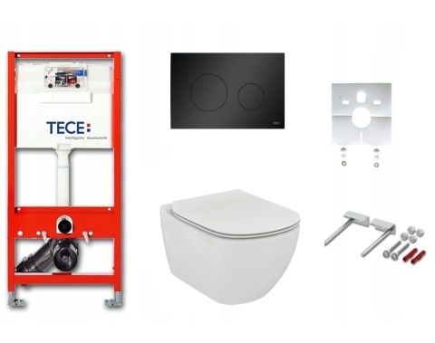 ZESTAW WC STELAŻ TECE loop czarny mat MISKA aquablade 6w1