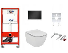 ZESTAW WC STELAŻ TECEnow czarny mat MISKA aquablade 6w1