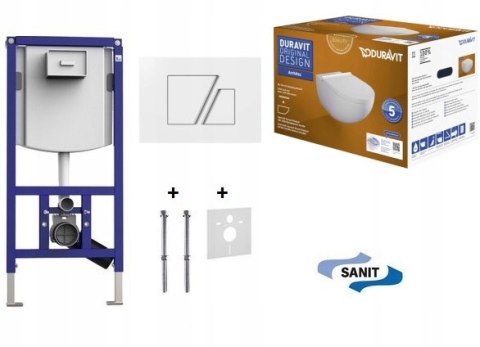 Zestaw podtynkowy WC SANIT INEO Miska Duravit 6w1 przycisk Sanit biały