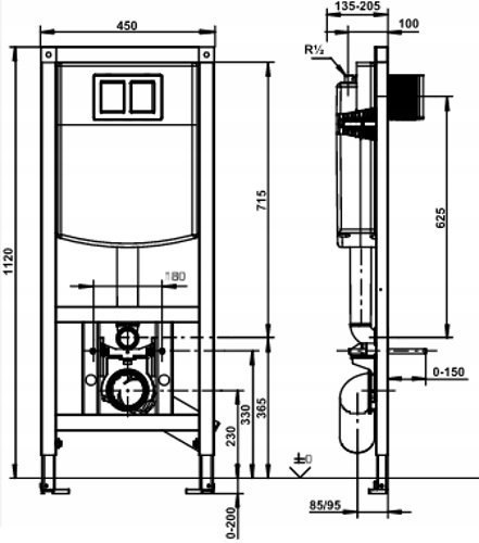 Zestaw podtynkowy WC SANIT INEO Miska Duravit 6w1 przycisk Sanit biały