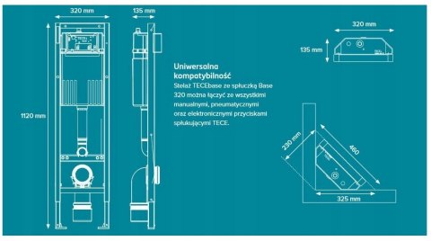Zestaw podtynkowy wąski 32 cm WC TECE Duravit Miska Stelaż 6w1 czarny