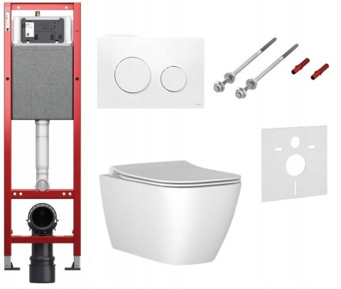 Zestaw podtynkowy wąski 32 cm WC TECE I.LIFE S Miska Stelaż 6w1 biały