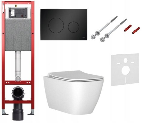 Zestaw podtynkowy wąski 32 cm WC TECE I.LIFE S Miska Stelaż 6w1 czarny