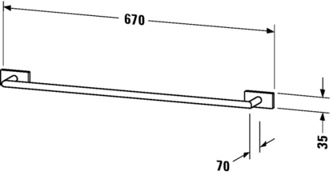 DURAVIT Karree wieszak kąpielowy 67 cm chrom 0099591000
