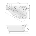 Poolspa Europa Wanna narożna 170x115 cm prawa